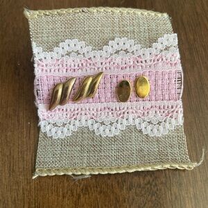 Brand New - Gold color studs - 2 pairs